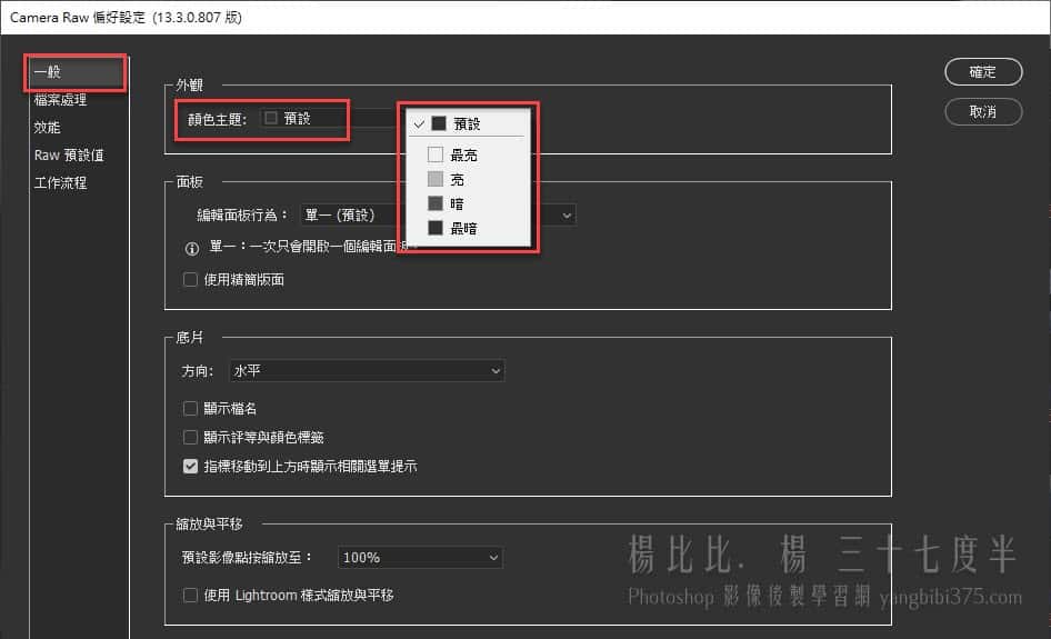 Camera Raw偏好設定
