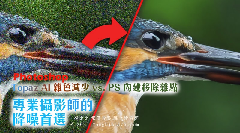 【學 Photoshop】Photoshop 內建「去除雜色」vs Topaz AI Denoise 哪個才是專業攝影師的降噪首選?